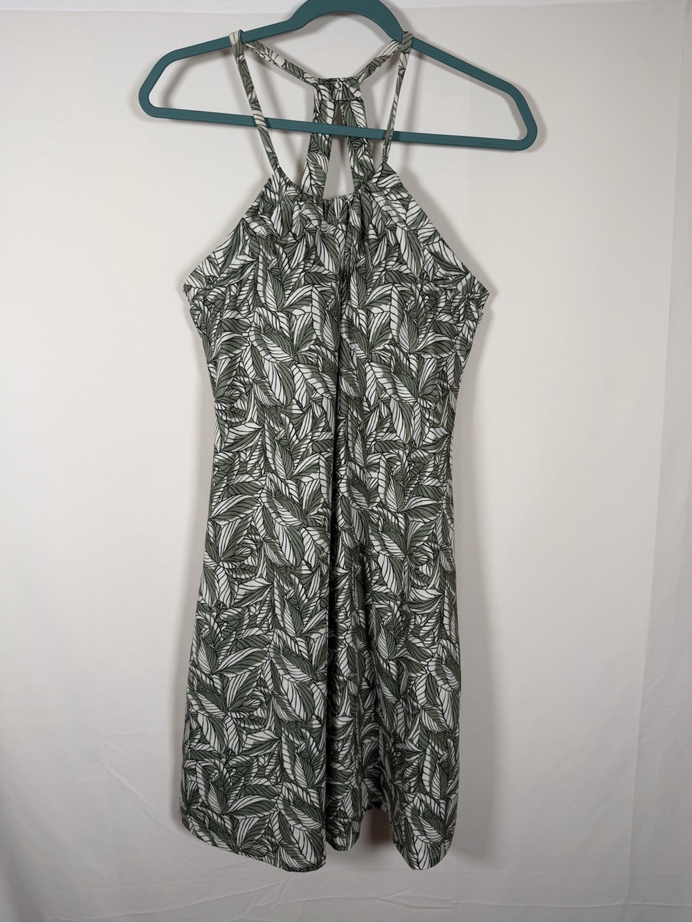 Eddie Bauer Green and White Leaf Print Dress